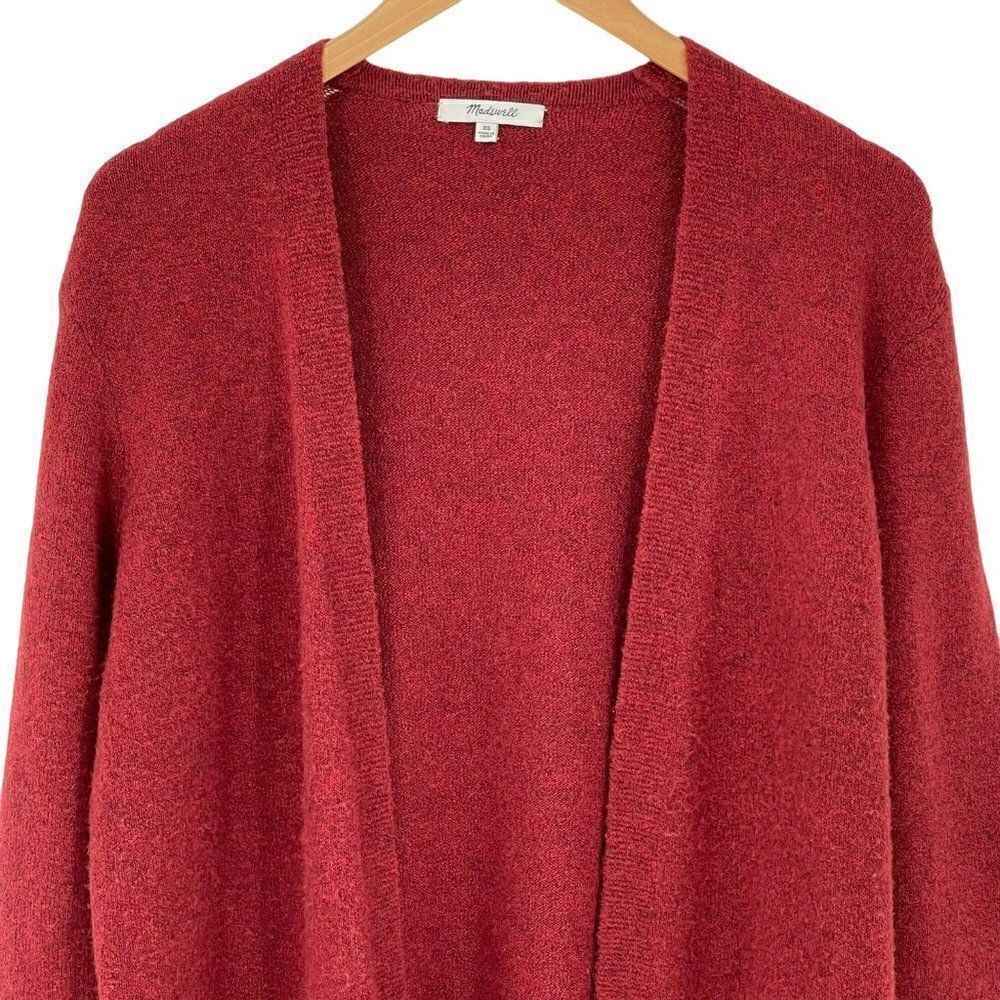 ‎Madewell Kent Cardigan Sweater Heather Scarlet Slouchy Soft Pockets Women XS - Picture 5 of 12